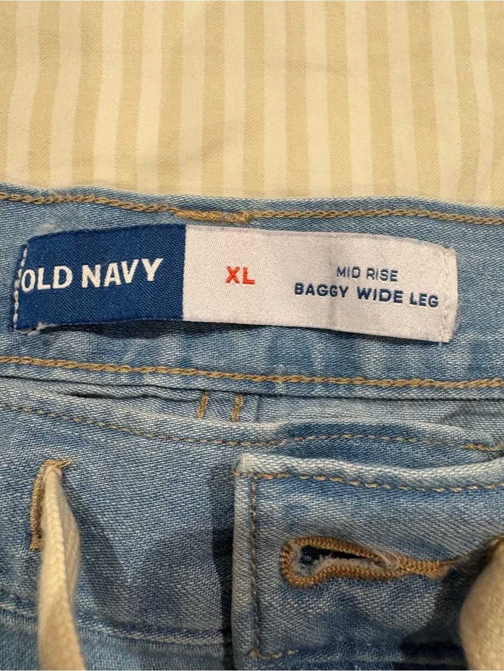 old navy mid rise baggy wide leg denim culottes with drawstring xl